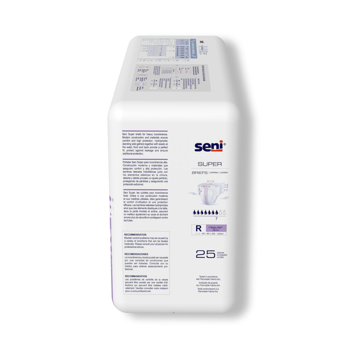 Unisex Adult Incontinence Brief Seni® Super Regular Disposable Heavy Absorbency- 40"-50"
