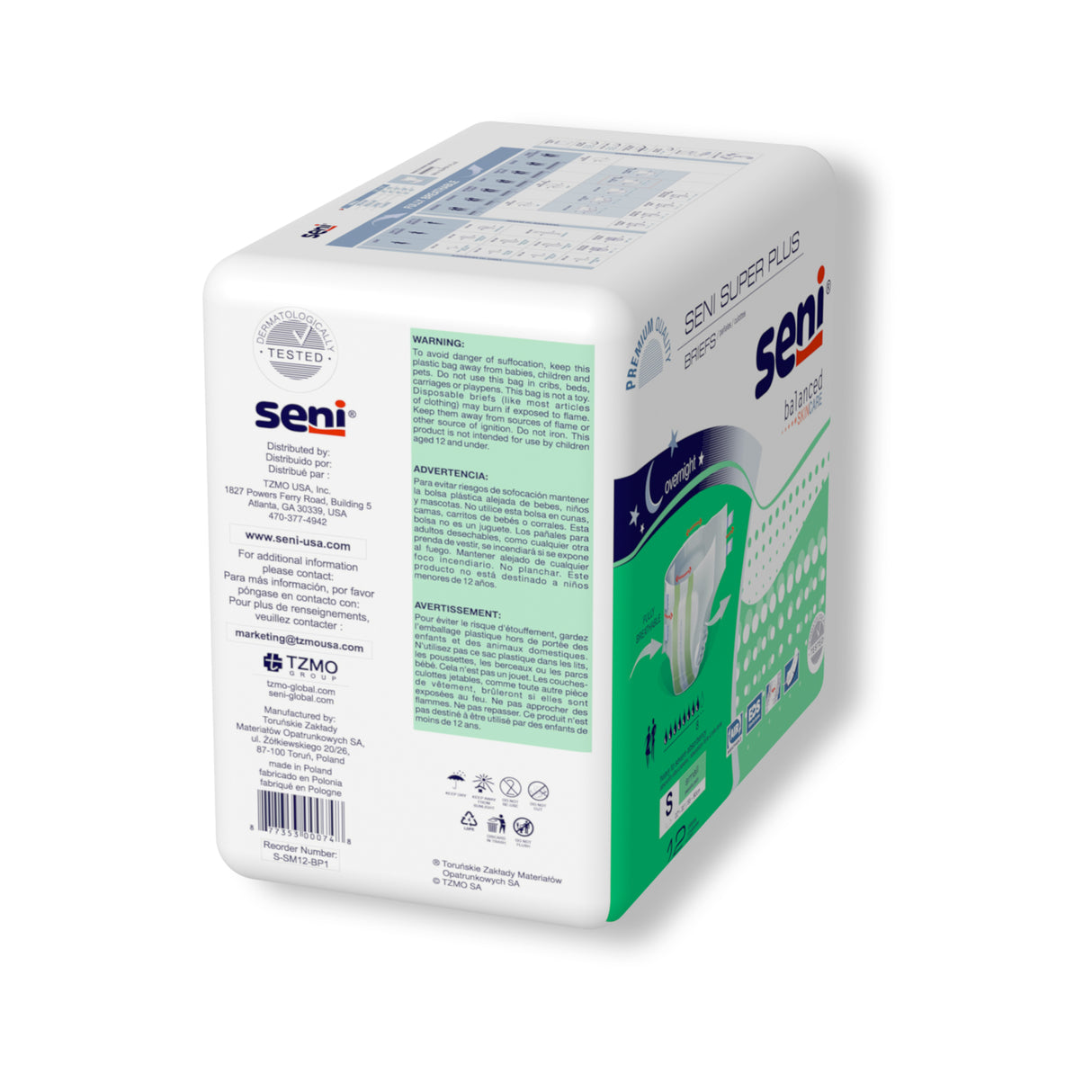 Unisex Adult Incontinence Brief Seni® Super Plus Small Disposable Heavy Absorbency- 22"-31"