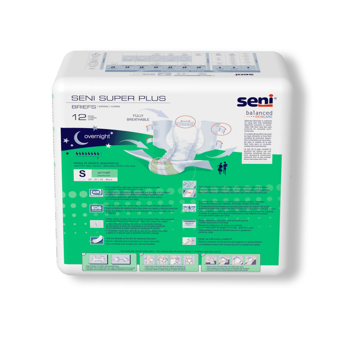 Unisex Adult Incontinence Brief Seni® Super Plus Small Disposable Heavy Absorbency- 22"-31"