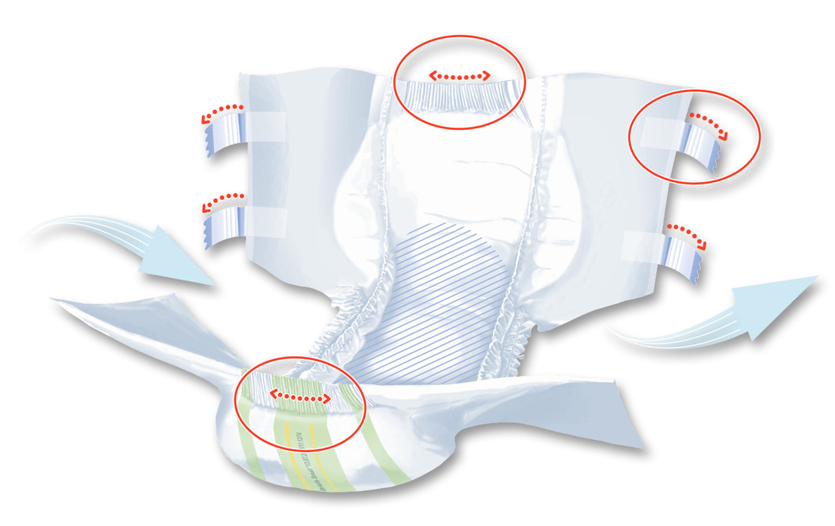 Unisex Adult Incontinence Brief Seni® Super Quatro Small Disposable Heavy Absorbency- 22"-31"