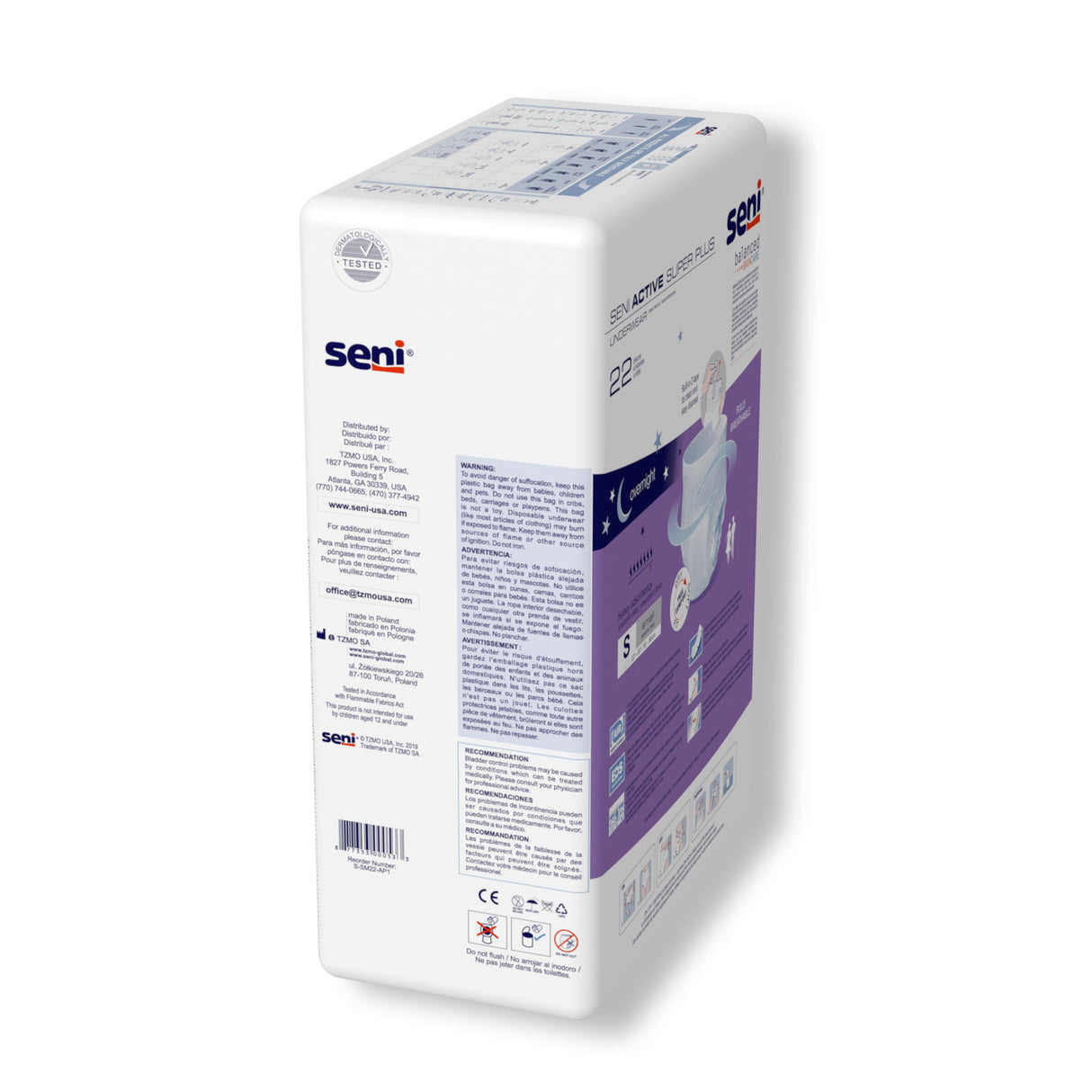 Seni Active Super Plus Pull-on Underwear, Small, 22 Count - 22" -33"