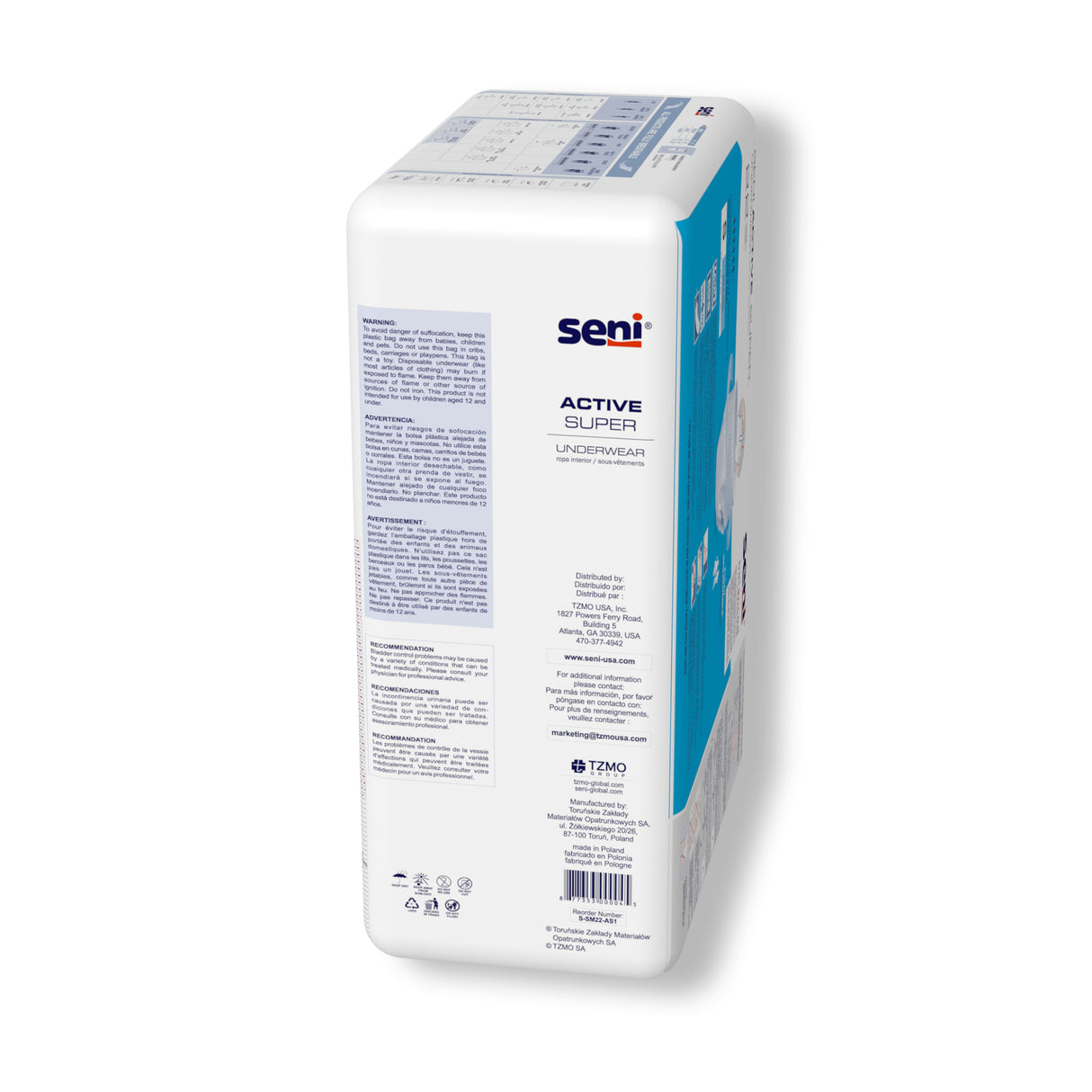 Seni Active Super Pull-on Underwear, Small - 22" - 33"