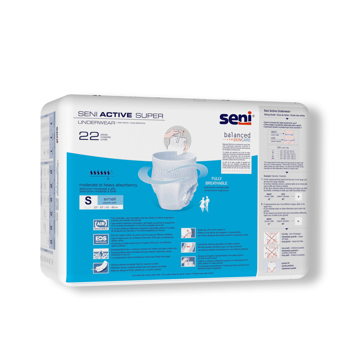 SENI ACTIVE SUPER PULL UP UNDERWEAR SMALL- 22"-33"