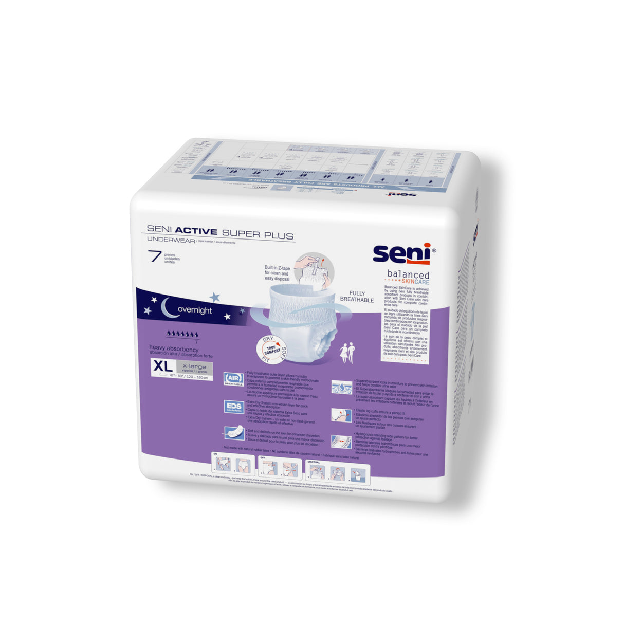 SENI ACTIVE SUPER PLUS PULL UP UNDERWEAR X-LARGE- 47"-63"