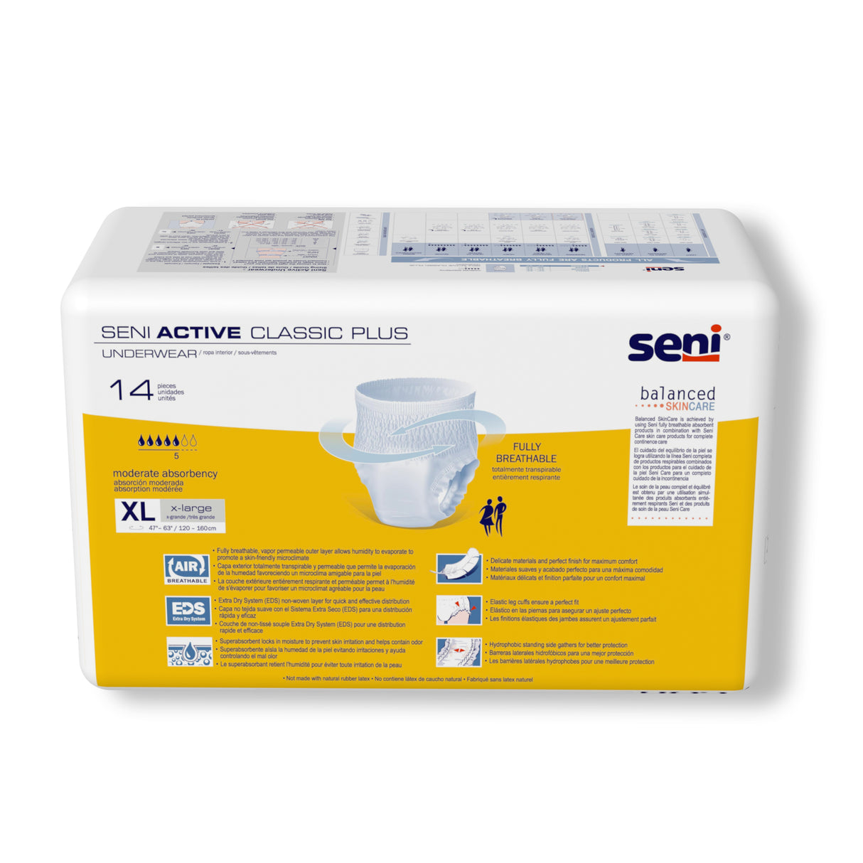 SENI ACTIVE CLASSIC PLUS PULL UP UNDERWEAR X-LARGE- 47"-63"