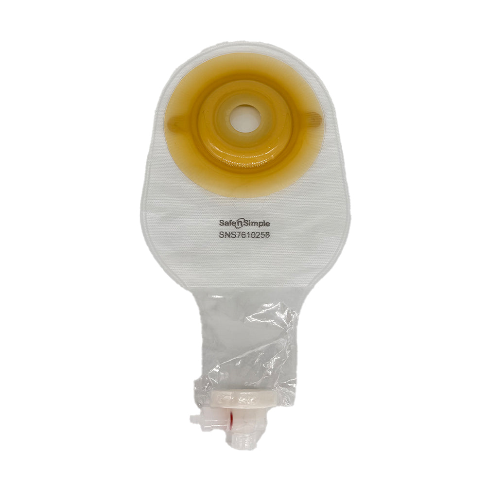 9" Urostomy Pouch, Transparent, Extended Wear, Convex, 1-1/8", Ps With Drain/cap, With Belt Tabs