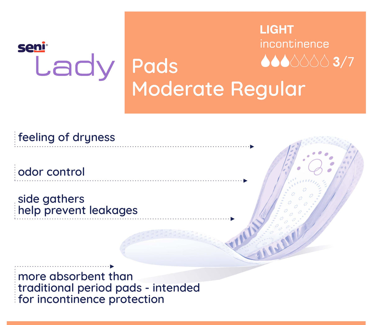 SENI LADY PADS MODERATE REGULAR- 10"