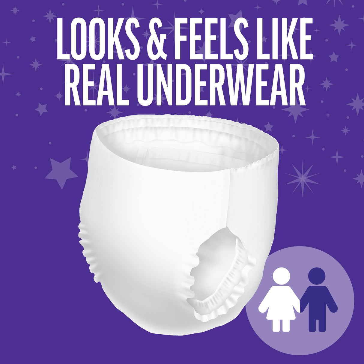 SleepOvers by Cuties, Bedwetting Incontinence Underwear for Girls and Boys, Small/Medium 38-65 lbs