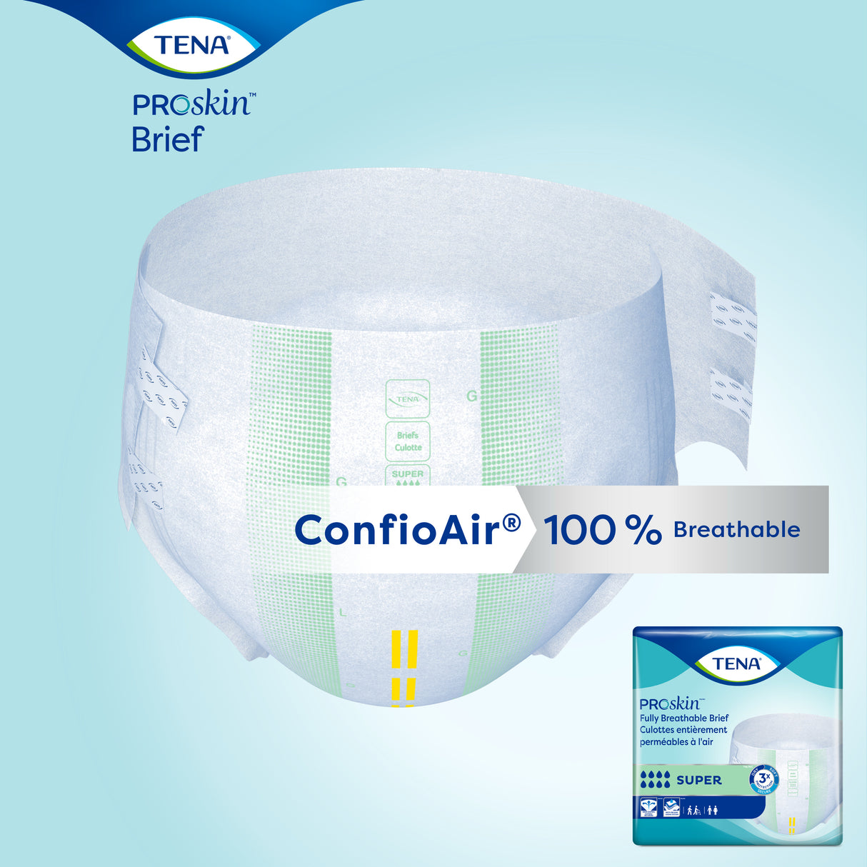 TENA ProSkin Super Incontinence Brief, Heavy Absorbency, Unisex, Medium