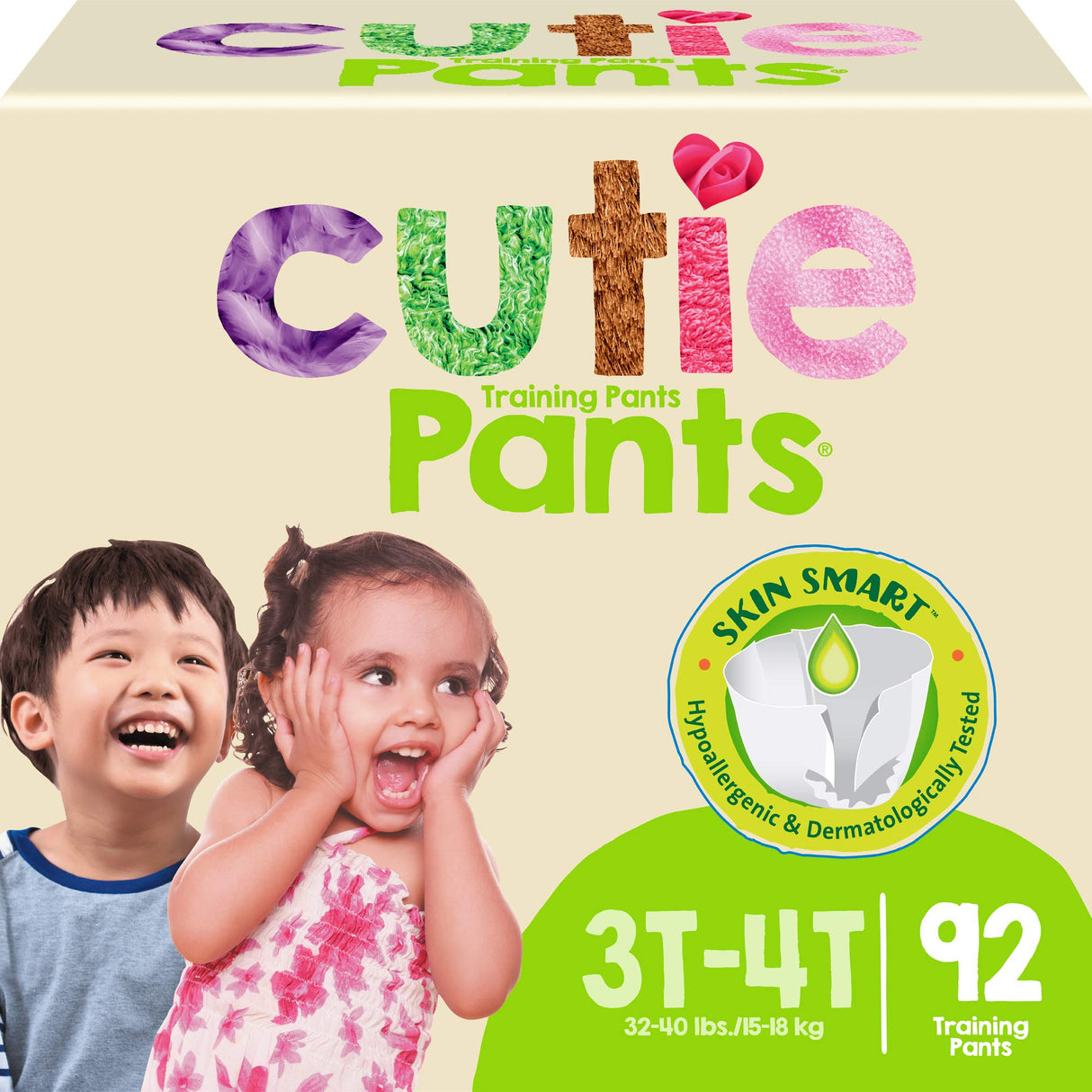 Cutie Pants Refastenable Training Pants for Boys and Girls, 3T-4T