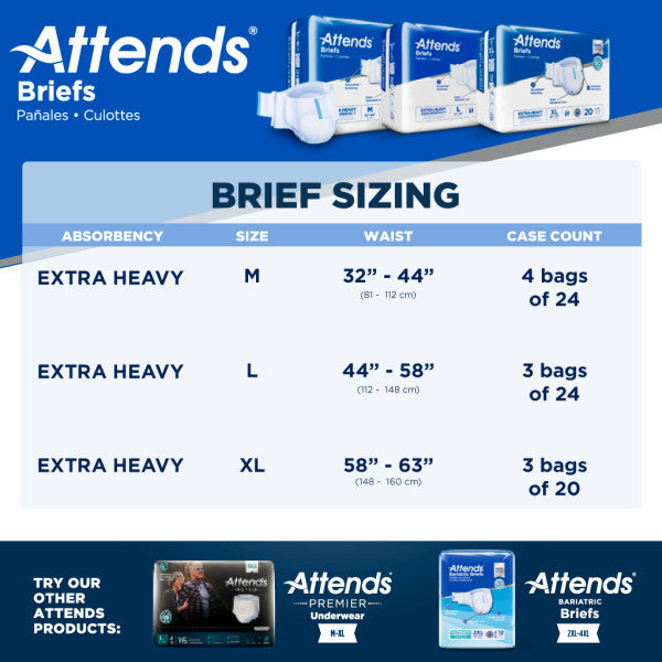 DDP40 - Attends Brief, Extra Heavy Absorbency, XL