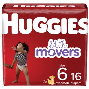 Huggies Little Movers Diapers, Size 6, Jumbo Pack