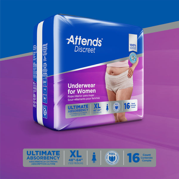 Attends Discreet Women's Underwear, X-Large