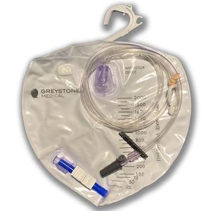 Greystone Urinary Drainage Bag With Integrated Anti-reflux Device, 2000ml