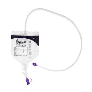 250ml Pvc Enfit Compatible Drainage Bag, With 30" (75cm) Tubing, And Hanger