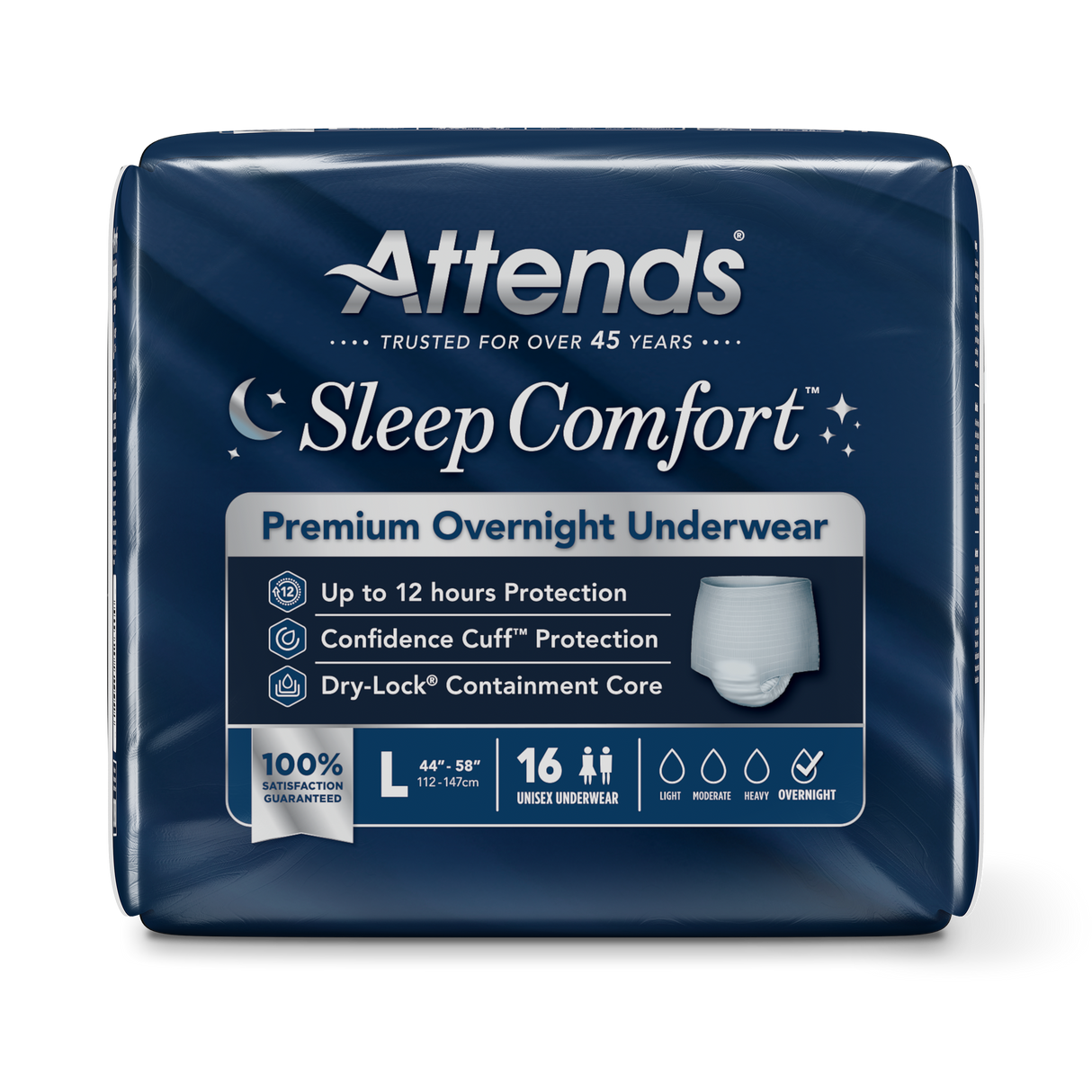 Attends Sleep Comfort™ Premium Overnight Underwear, Large