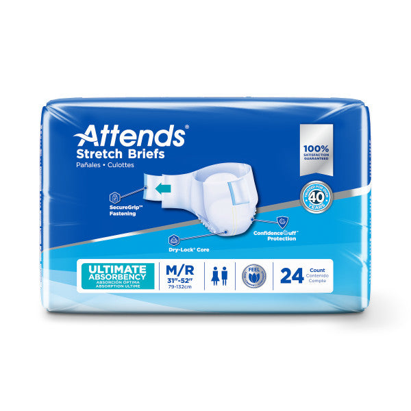 Attends Stretch Brief, Ultimate Absorbency, M/R