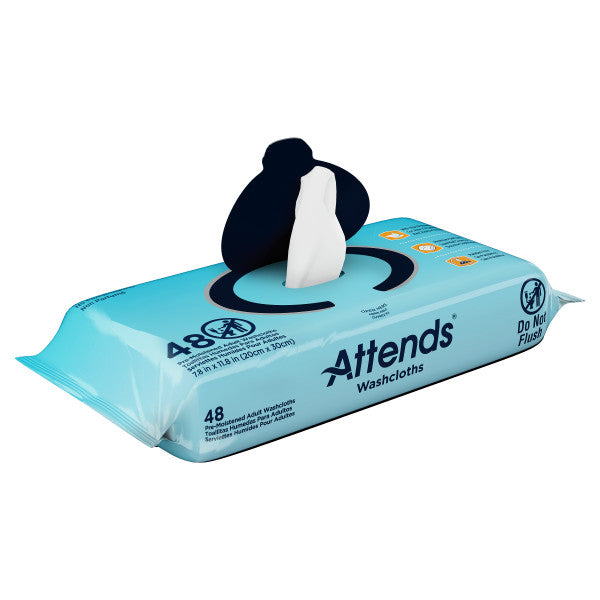 Attends Unscented Washcloths, 7.8" x 11.8"