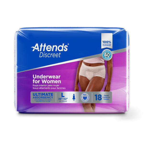 Attends Discreet Women's Underwear, Large