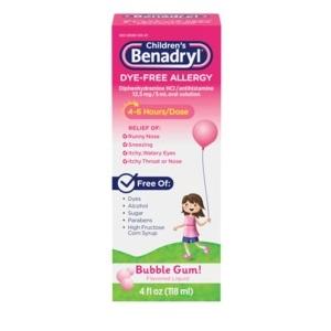 Children's Benadryl Oral Solution, Bubble Gum Flavored, 4 Fl Oz