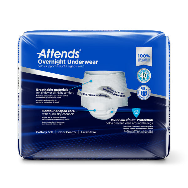 Attends Overnight Underwear, Large