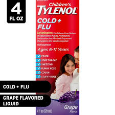 Children's Tylenol Cold + Cough + Runny Nose, Grape Flavor, 4 Fl Oz