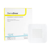 Dermadress Waterproof Composite Dressing, 6" X 6"