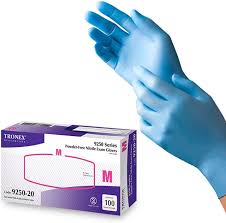 Tronex Nitrile Powder-free, Fingertip-textured Examination Gloves, Medium
