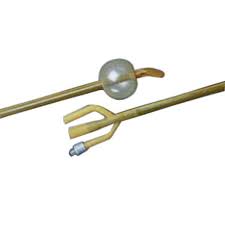 Bardex Lubricath Hematuria Latex Foley Catheter, Coude Tip, 3-way, 24 Fr, 30cc
