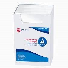 Dynarex Resp-o2 Tracheostomy 100% Cotton Drain Sponges, Sterile 2's, 12-ply, 4" X 4", Replaces Dx4612