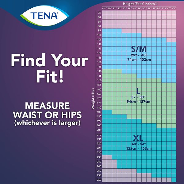 TENA Stylish Super Plus Incontinence Pull-Up Underwear for Women, Heavy Absorbency, Small/Medium 29" - 40"