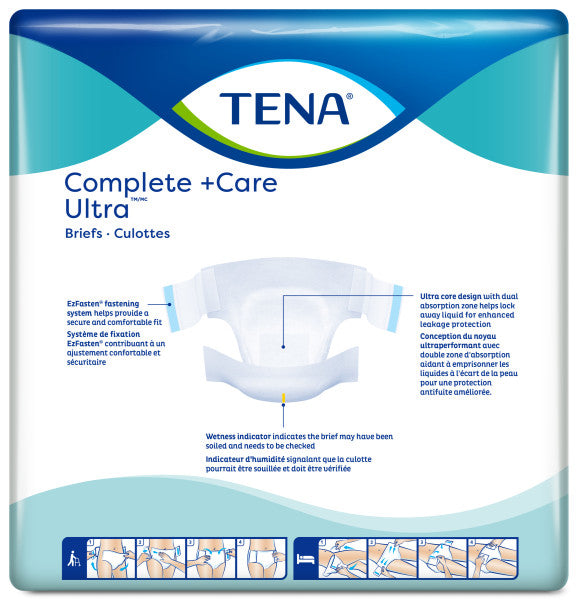 TENA Complete +Care Ultra Incontinence Bariatric Brief, Moderate Absorbency, Unisex 58" - 69"