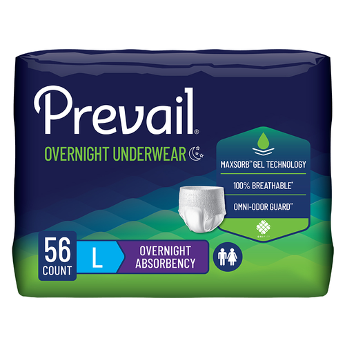 Prevail Overnight Incontinence Underwear for Men & Women, Large
