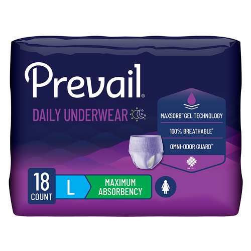 Prevail Incontinence Underwear for Women, Maximum Absorbency, Large