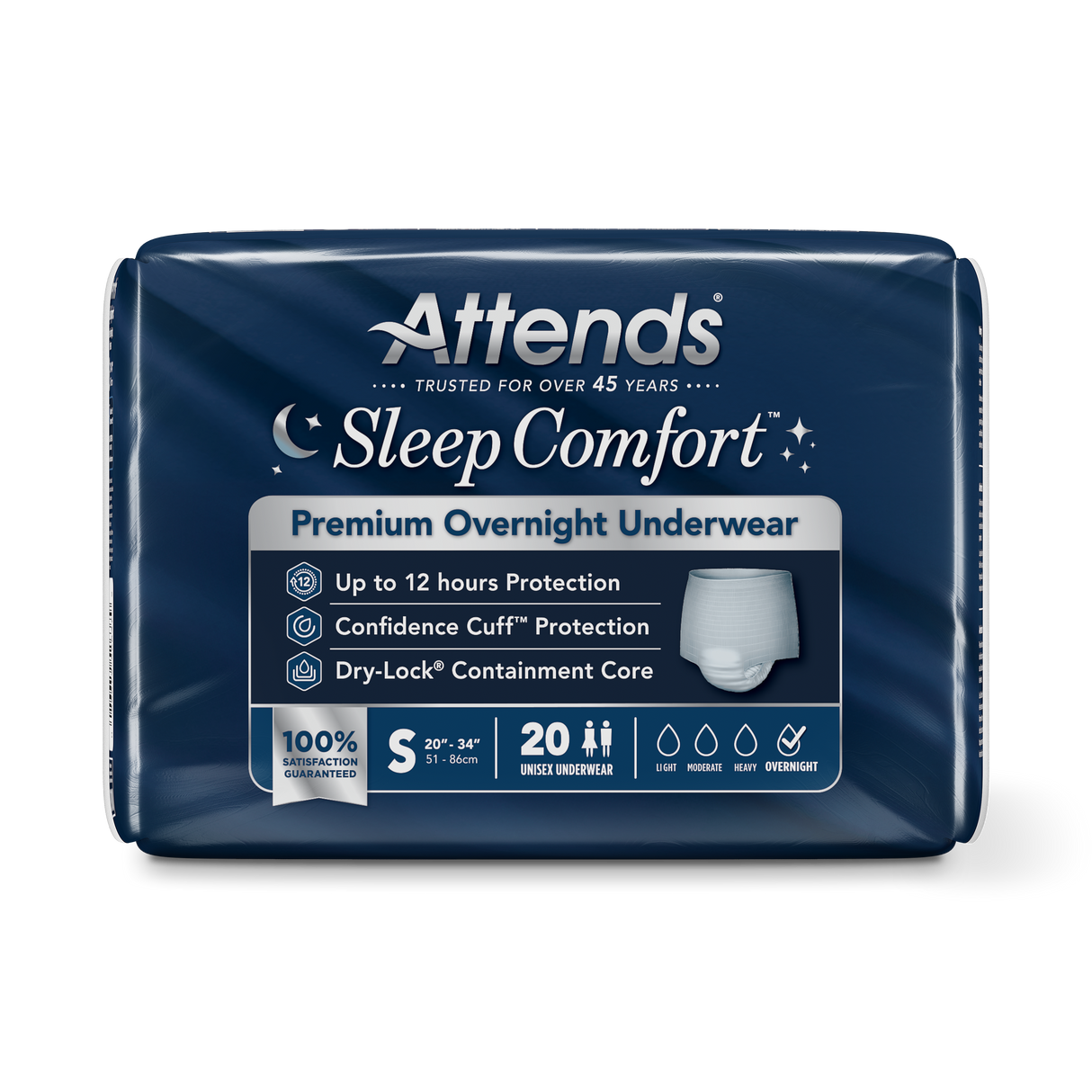 Attends Sleep Comfort™ Premium Overnight Underwear, Small