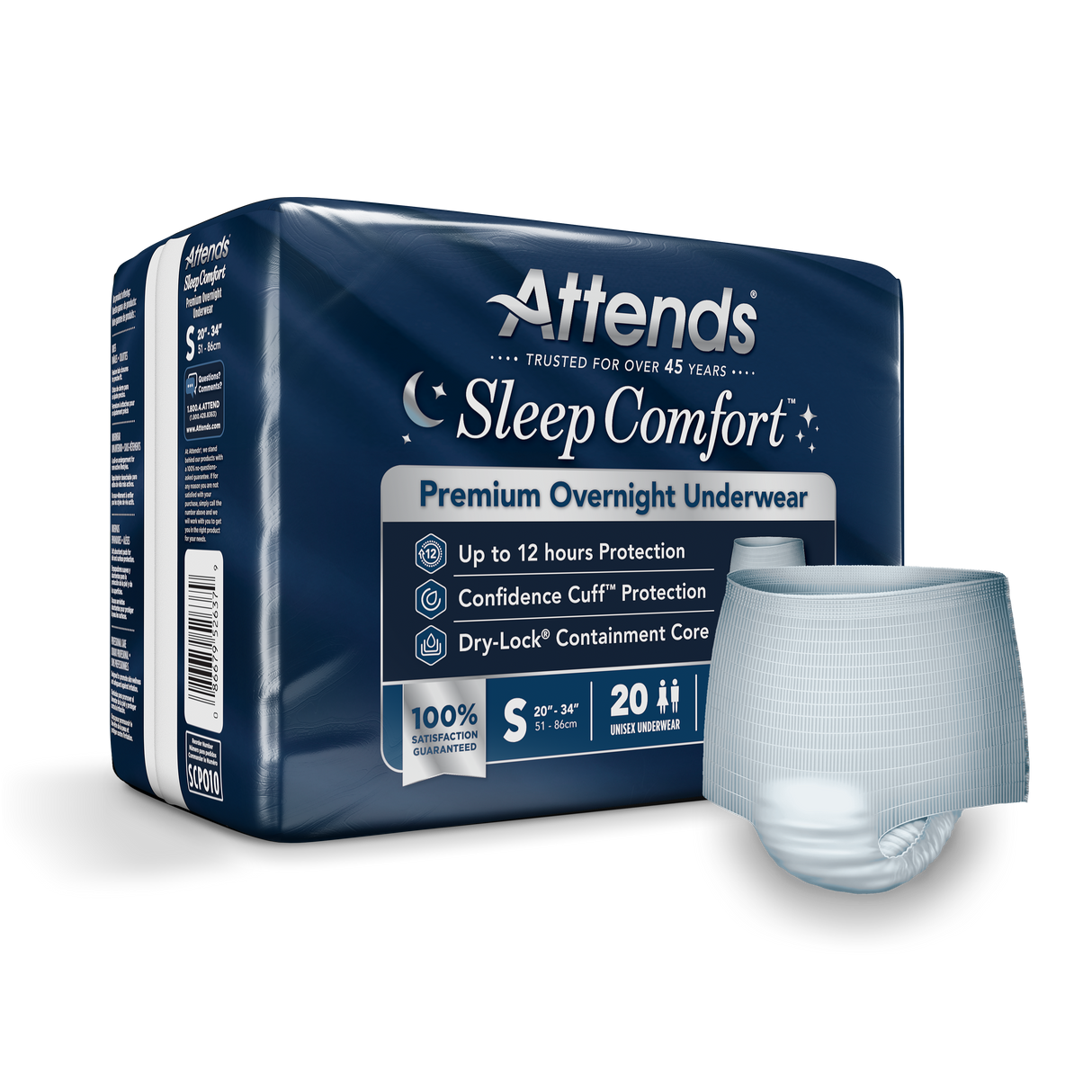 Attends Sleep Comfort™ Premium Overnight Underwear, Small