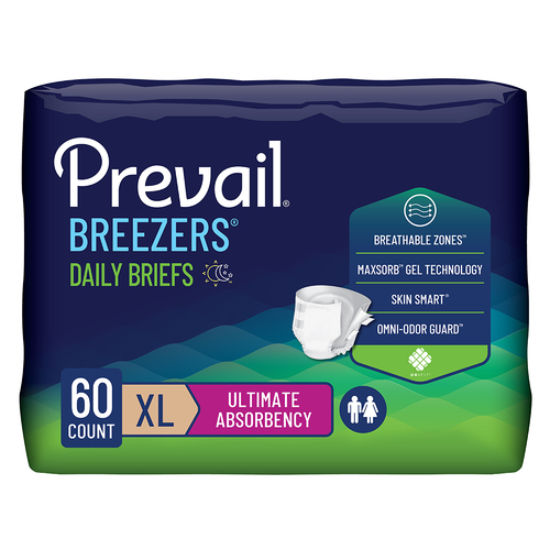 Prevail Breezers Incontinence Brief, Ultimate Absorbency, Size XLarge