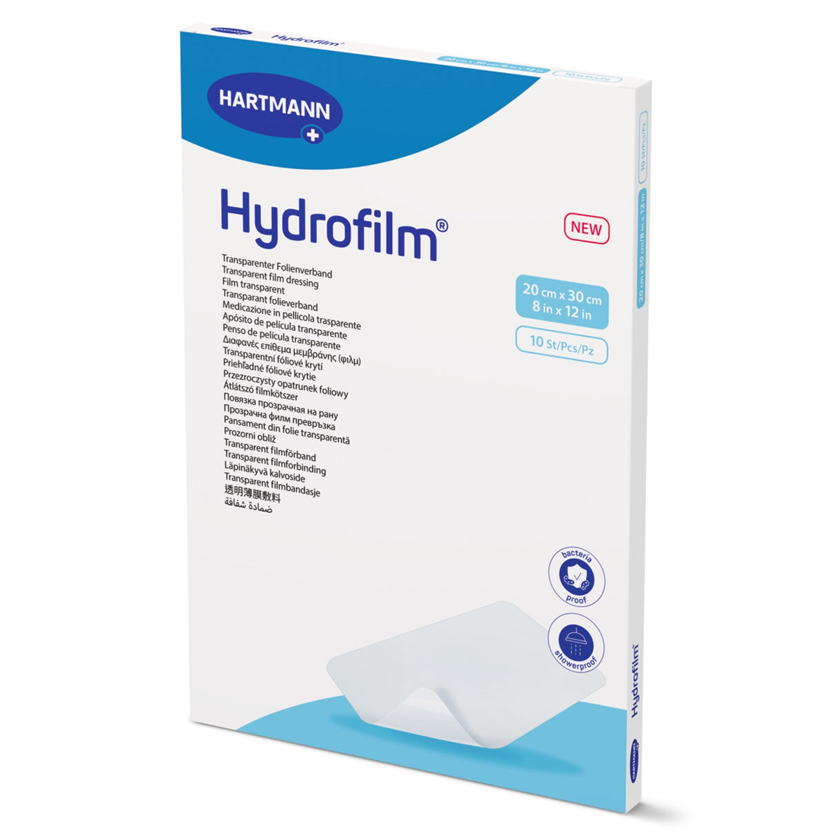 Hydrofilm Transparent Film Dressing W/ Polyacrylate Adhesive, 8" X 12"