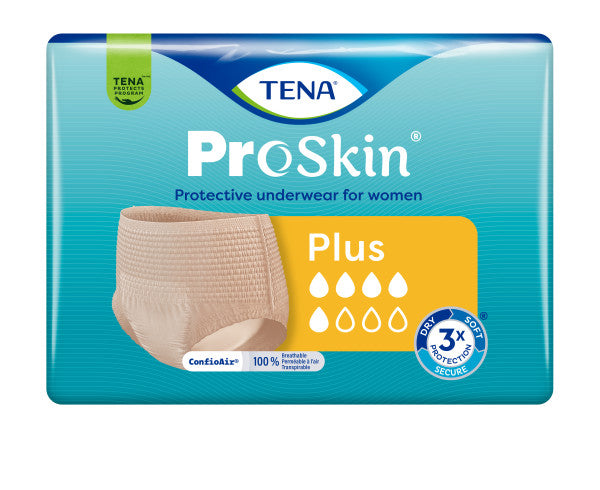 TENA ProSkin Protective Incontinence Pull-Up Underwear for Women, Moderate Absorbency, 45" - 58"