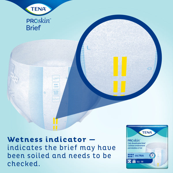 TENA ProSkin Ultra Incontinence Brief, Heavy Absorbency, Unisex, Large 48" - 59"