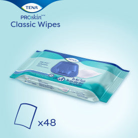 TENA ProSkin Classic Washcloth, Premoistened Wipe, Scented, 7.9" x 12.5"