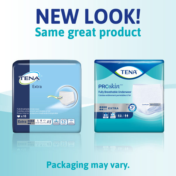 TENA ProSkin Extra Protective Incontinence Pull-Up Underwear, Moderate Absorbency, Unisex, Large, 45" - 58"