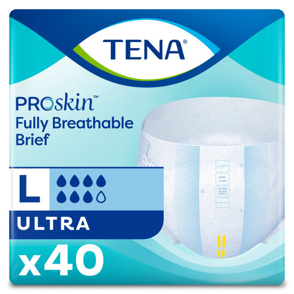 TENA ProSkin Ultra Incontinence Brief, Heavy Absorbency, Unisex, Large 48" - 59"