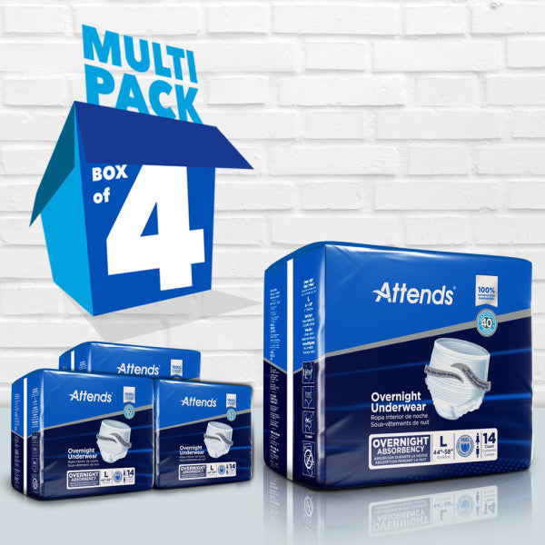Attends Overnight Underwear, Large