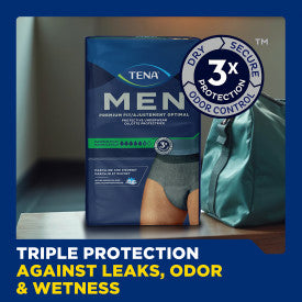 TENA MEN Maximum Plus Premium Fit Incontinence Underwear, Heavy Absorbency, L/XL
