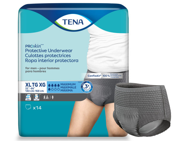 Tena Proskin Protective Underwear For Men Xl, 55" - 66".