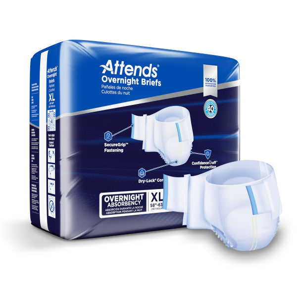 Attends Overnight Briefs, Overnight Absorbency, XL