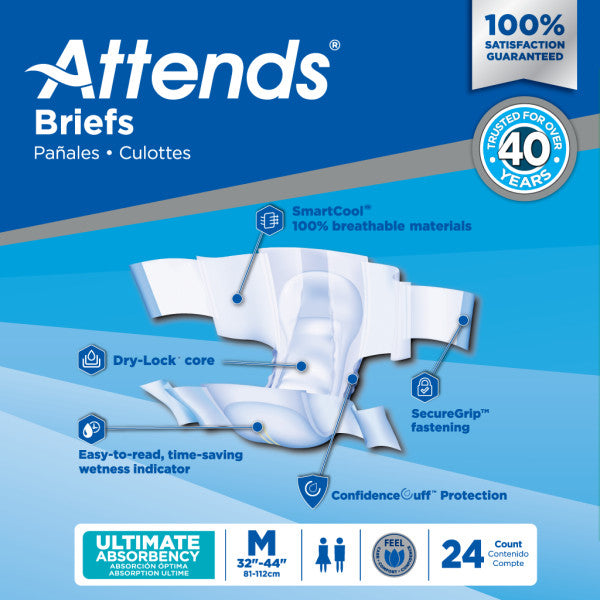 Attends Briefs, Ultimate Absorbency, Medium