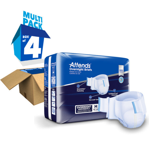 Attends Overnight Briefs, Overnight Absorbency, Medium