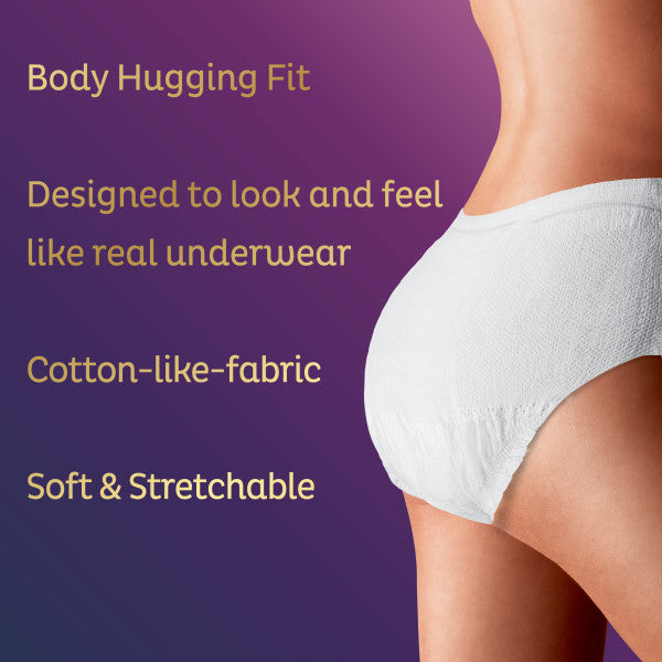 TENA Stylish Super Plus Incontinence Pull-Up Underwear for Women, Heavy Absorbency, X-Large, 48" - 64"